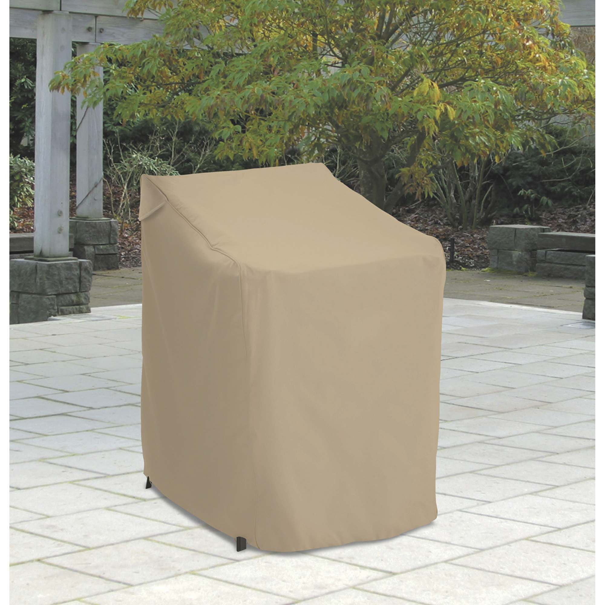 Classic Accessories Terrazzo Patio Stackable Chair Cover, All Weather Protection Outdoor Furniture Cover, Sand, 33 1/2in.W x 25 1/2in.D x 45in.H, Model# 58972